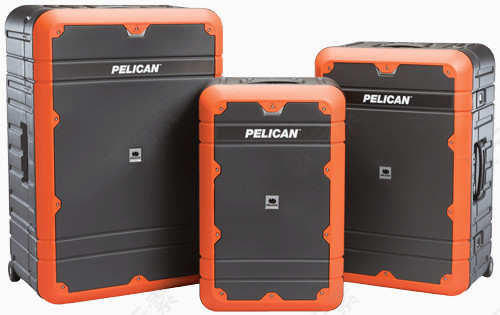 橙黑未来感行李箱