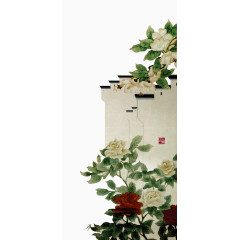 地产元素古风房屋建筑