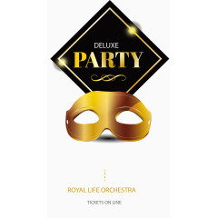 奢华金色面具派对海报