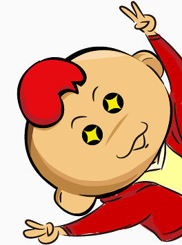 眼冒金星的卡通小孩