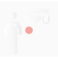 白色人体剪影红色圆形谢谢你