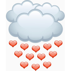 下红色爱心的乌云
