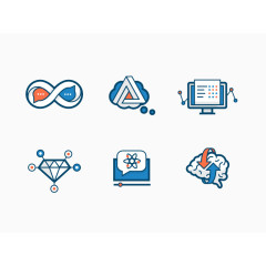 扁平化科学思想图标