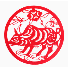 剪纸野牛