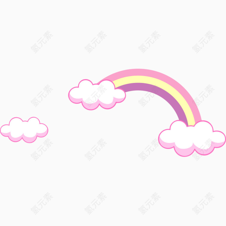 彩虹 云彩 卡通