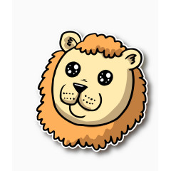 矢量黄色卡通可爱狮子头