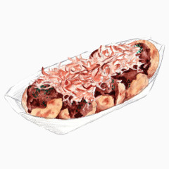 章鱼丸子手绘画素材图片