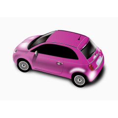 紫色可爱小汽车矢量图