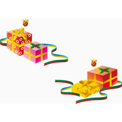 矢量圣诞礼物套盒