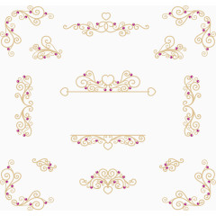 浅粉色手绘欧式花边