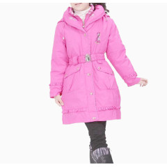 儿童粉红色羽绒服