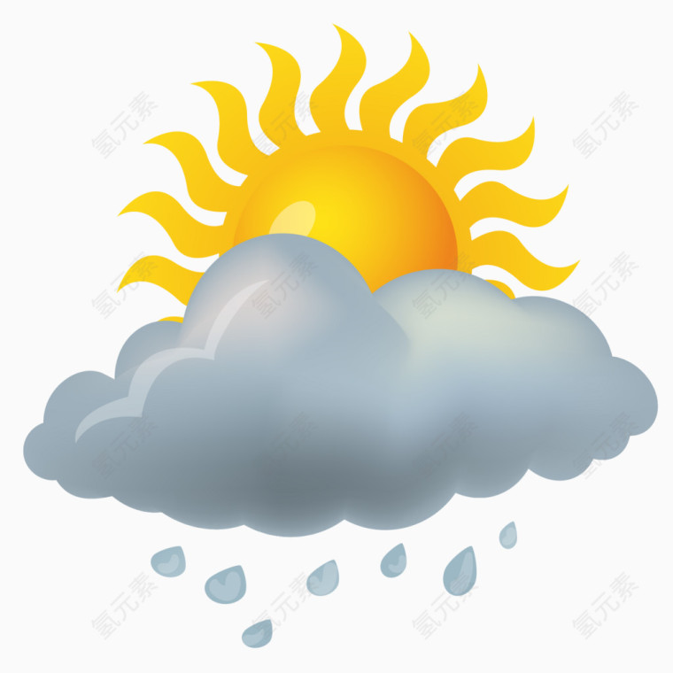 阵雨天气图标素材