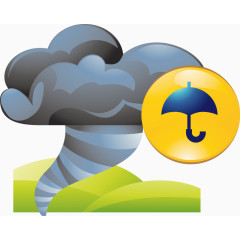 矢量创意设计龙卷风灾害保险图