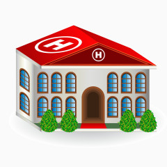 卡通医院建筑矢量图