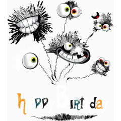 矢量搞怪的卡通动物