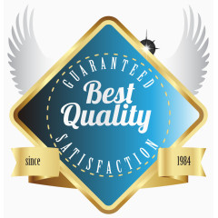 翅膀英文标贴矢量