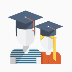 男女头像学士帽子