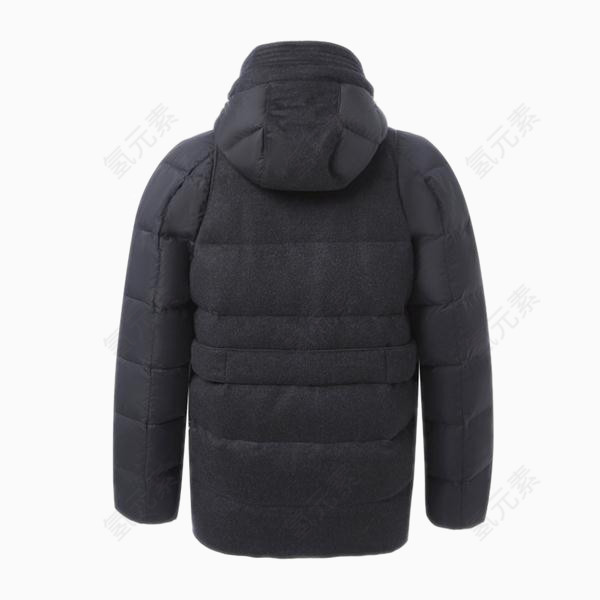 混纺拼接连帽男士羽绒服