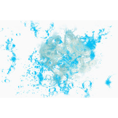 蓝色烟雾烟圈素材