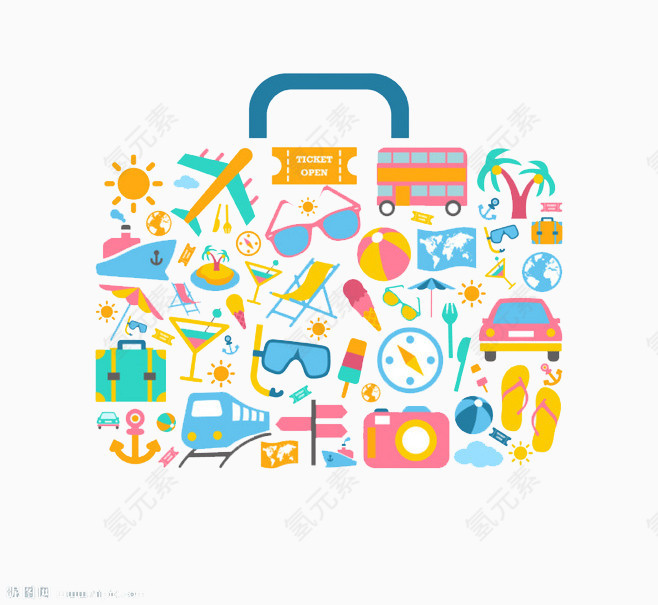 旅行海报图案元素
