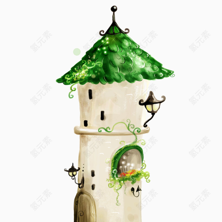卡通人物中的插画背景