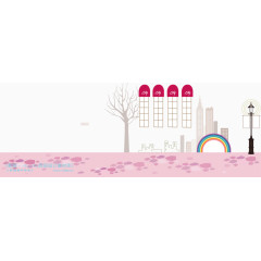 矢量扁平化城市街道素材