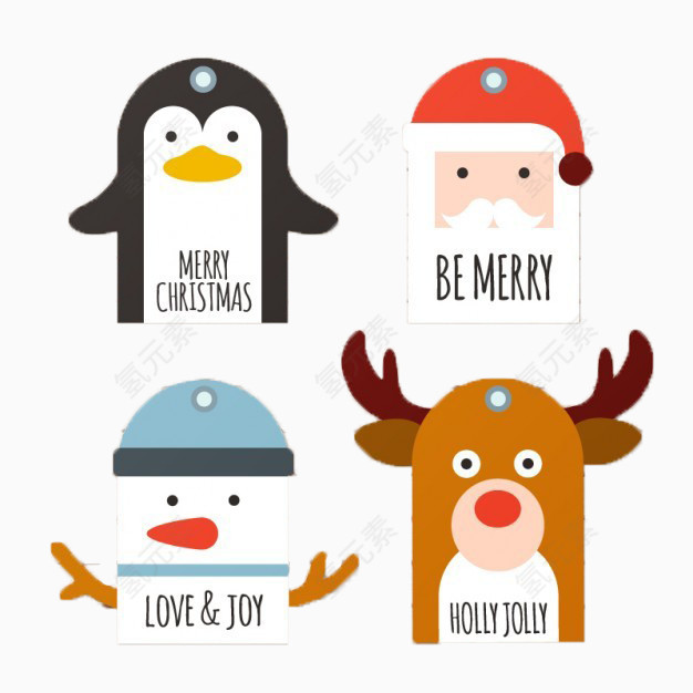 卡通平面圣诞老人元素