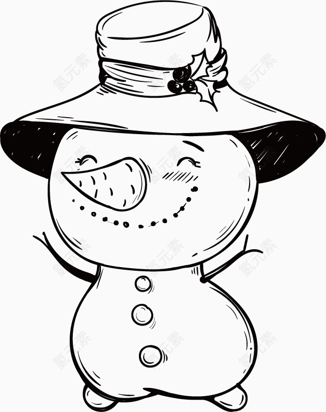 卡通手绘雪人形象
