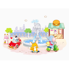 可爱动物生活主题