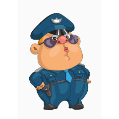 警察装饰手绘矢量图元素