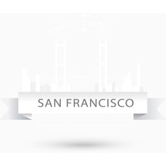 旧金山金门大桥标签矢量图