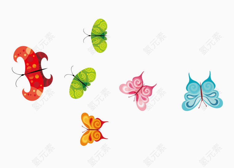 可爱卡通动物矢量