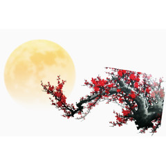明月与墨梅免扣元素