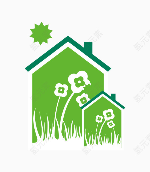 绿色家园矢量icon