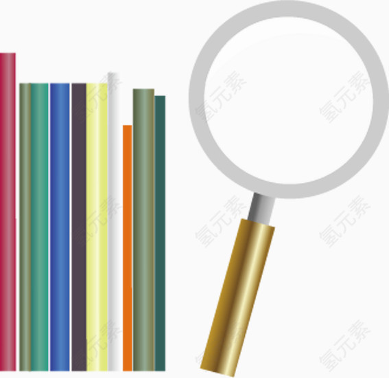 矢量书和放大镜