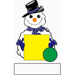 矢量拿着展示牌的雪人