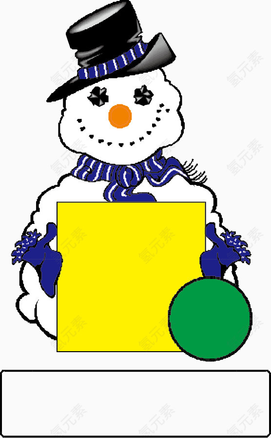 矢量拿着展示牌的雪人