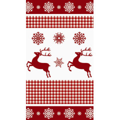 红色雪花驯鹿背景