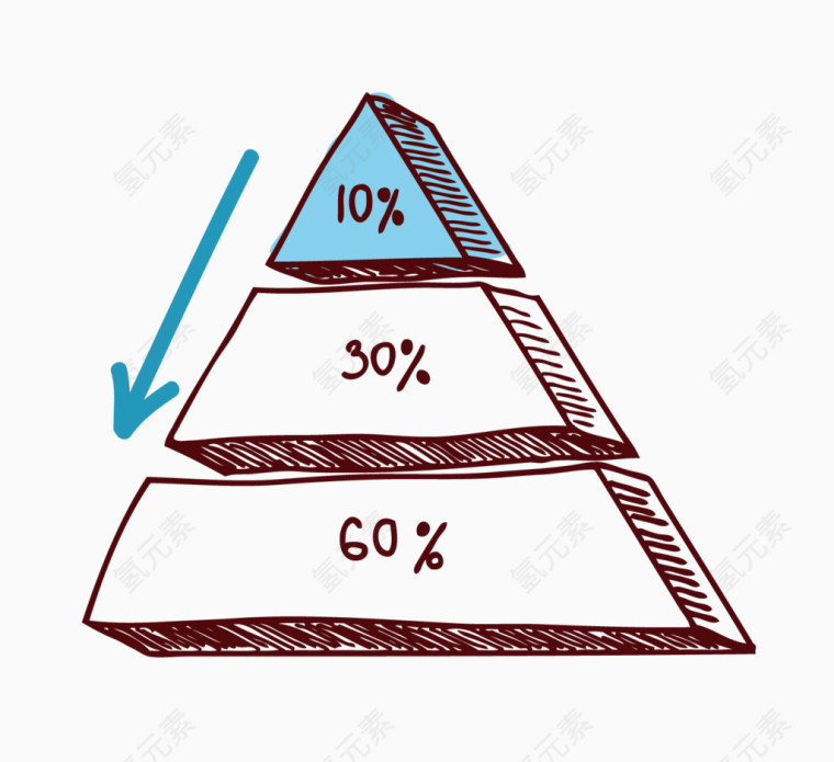 矢量线稿ppt三角边框素材