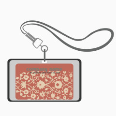 矢量红色印花学生会工作证