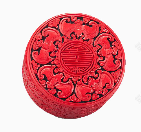 圆形漆雕福寿盒