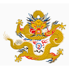 矢量图黄色的龙