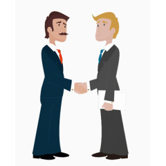 卡通商务人士握手