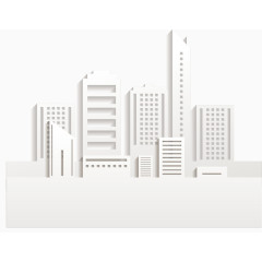 剪纸建筑城市矢量插画素材