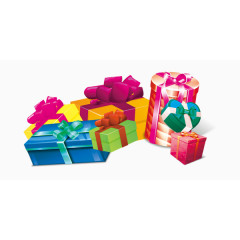 漂浮彩色组合礼物素材