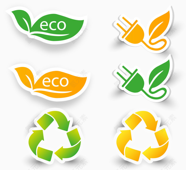 矢量环保标签