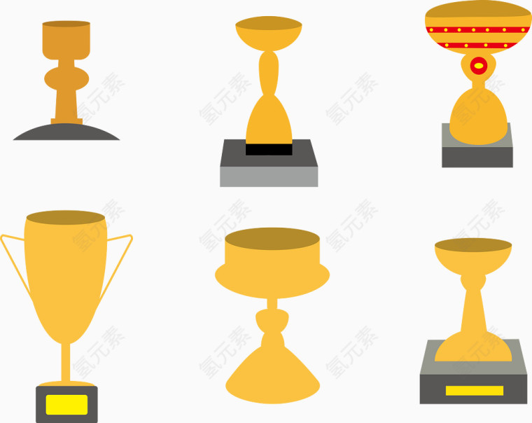 矢量图黄金奖杯