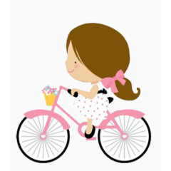 卡通骑车女孩