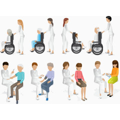 医疗矢量医生患者卡通素材