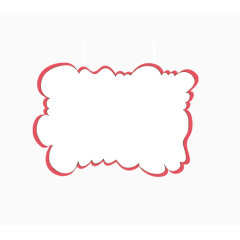 红色简约文本框